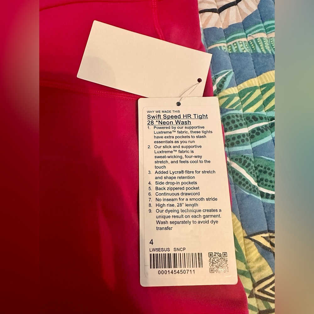 Lululemon fuchsia swift speed HR Tight 28” Neon Wash